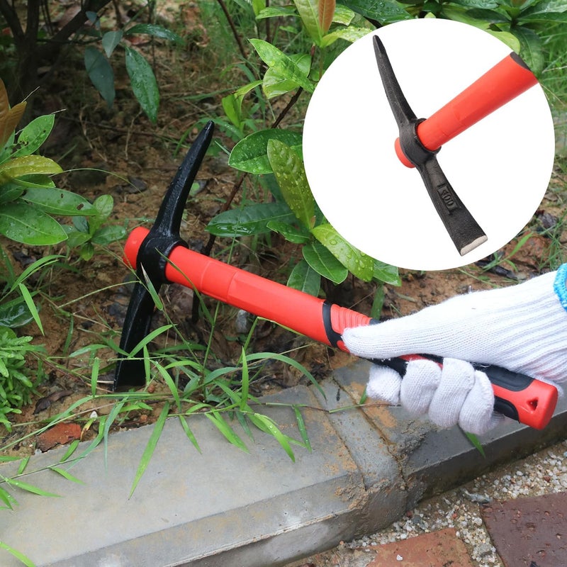 GENHAKON 4 PCS 15 Inch Pick Mattock Hoe, Forged Weeding Garden Pick Axe with Fiberglass Handle, Pick Mattock Hoe for Loosening Soil, Gardening, Camping - Image 5